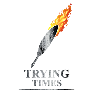 The Trying Times flaming quill